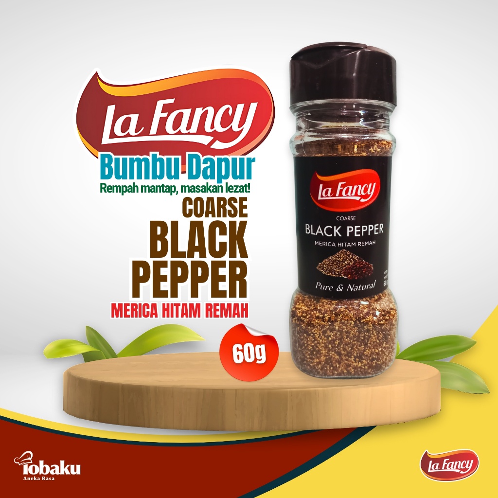 

LA FANCY Merica Hitam Remah - Coarse Black Pepper - Bumbu Rempah Dapur 60g