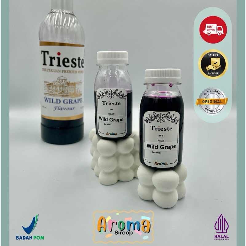 

Trieste Syrup - REPACK Sirup Trieste Wild Grape ( 100ml - 75ml - 30ml ) Asli 100% ORIGINAL