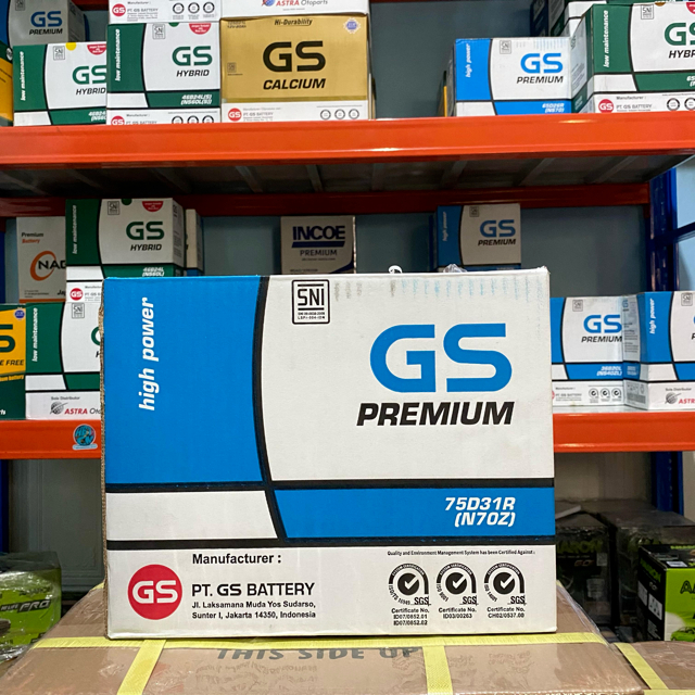 TERLARIS ACCU GS PREMIUM N70Z 75D31R N 70 Z 75 AMPER MOBIL ELF NHR 55 D MAX 2008 UP STRADA CEDRIC WI