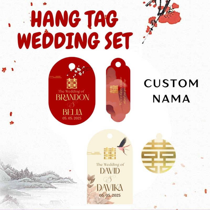 

Joyful CUSTOM NAMA Hang Tag Wedding / Hangtag Nama Pasangan Nikahan / Gantungan Nama Couple Wed / Custom Tulisan hang Tag