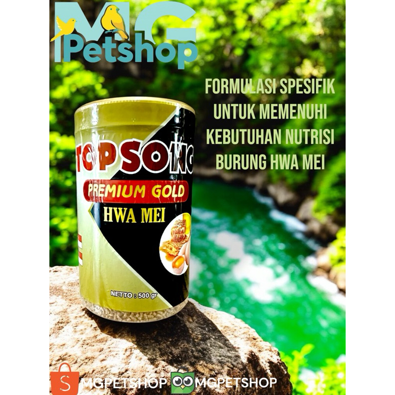 TOPSONG Premium Gold Hwa Mei – Pakan Burung Gacor, Bulu Sehat, Nafsu Makan Naik – 500gr