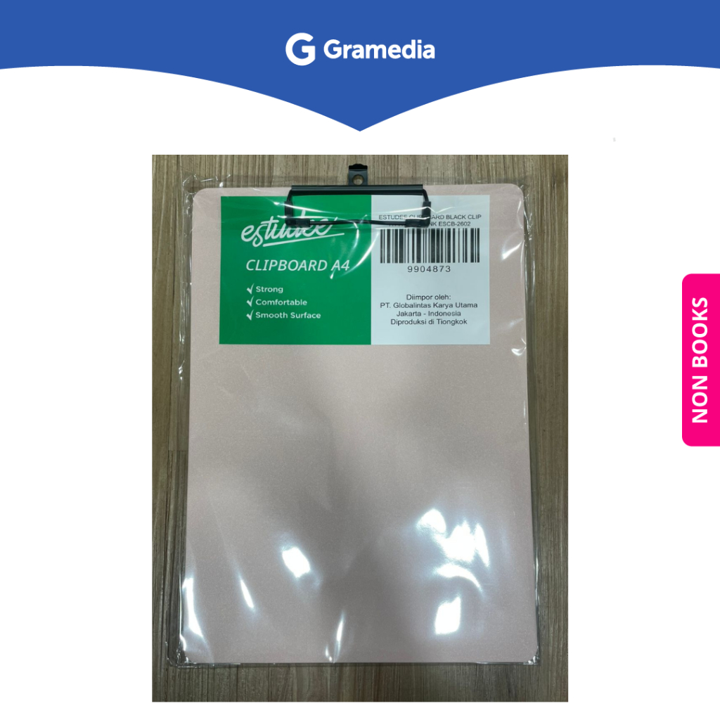 

Gramedia Depok - ESTUDEE CLIPBOARD BLACK CLIP A4 PASTEL PINK ESCB-2602