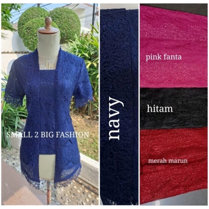 Kebaya kutubaru brukat tangan pendek / kebaya brokat lengan pendek / kebaya wisuda modern / kebaya