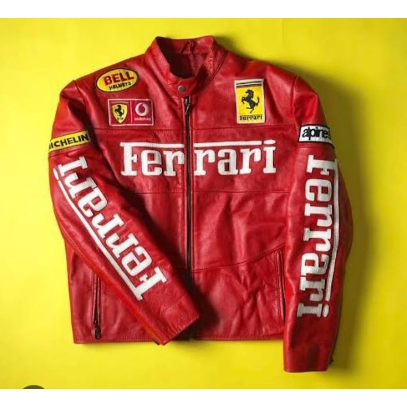 ferrari full dan Red jacket leather