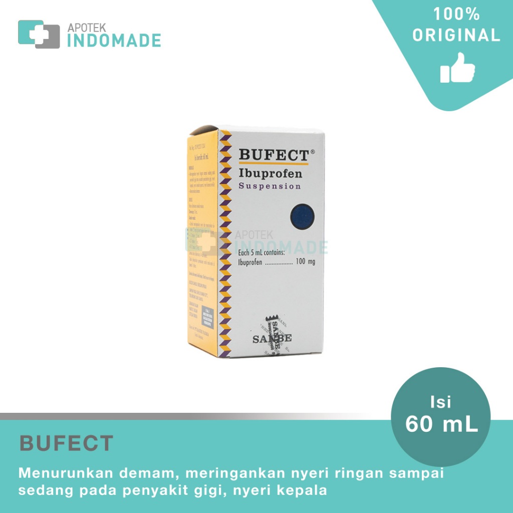 Bufect 60 ML - Ibu Profen Syrup / Obat Penurun Panas Anak / Obat Demam Untuk Anak