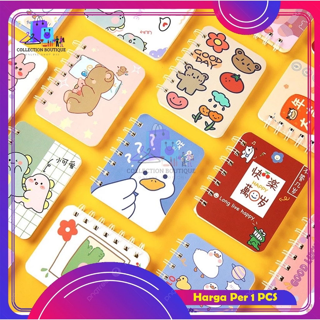 

Mini Notebook A7 Motif Lucu Buku Notebook Ring / Buku Catatan Kecil Ukuran A7
