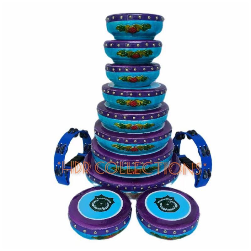 Qasidah Rebana Lasqi Ukir Premium Lengkap Isi 12 Alat by Hdr Collections