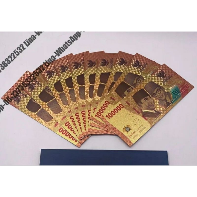 uang 100000 gold foil ri 22 indonesia