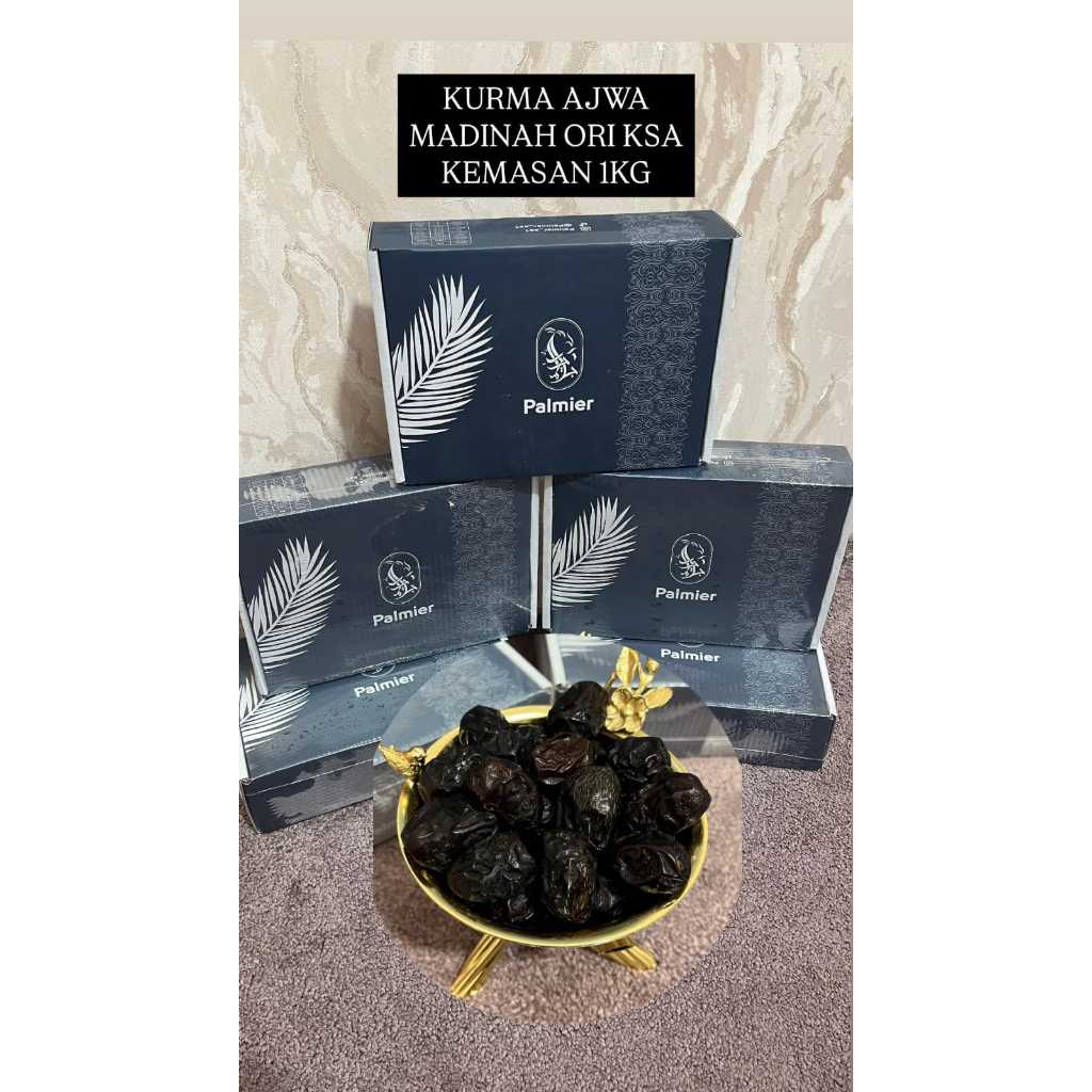 

Kurma ajwa Madinah 1KG merk palmier Ori Saudi Arabia