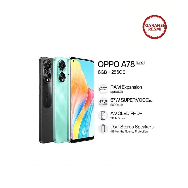HP OPPO A78 4G 8/256 GB - OPPO A78 4G RAM 8GB ROM 256GB GARANSI RESMI