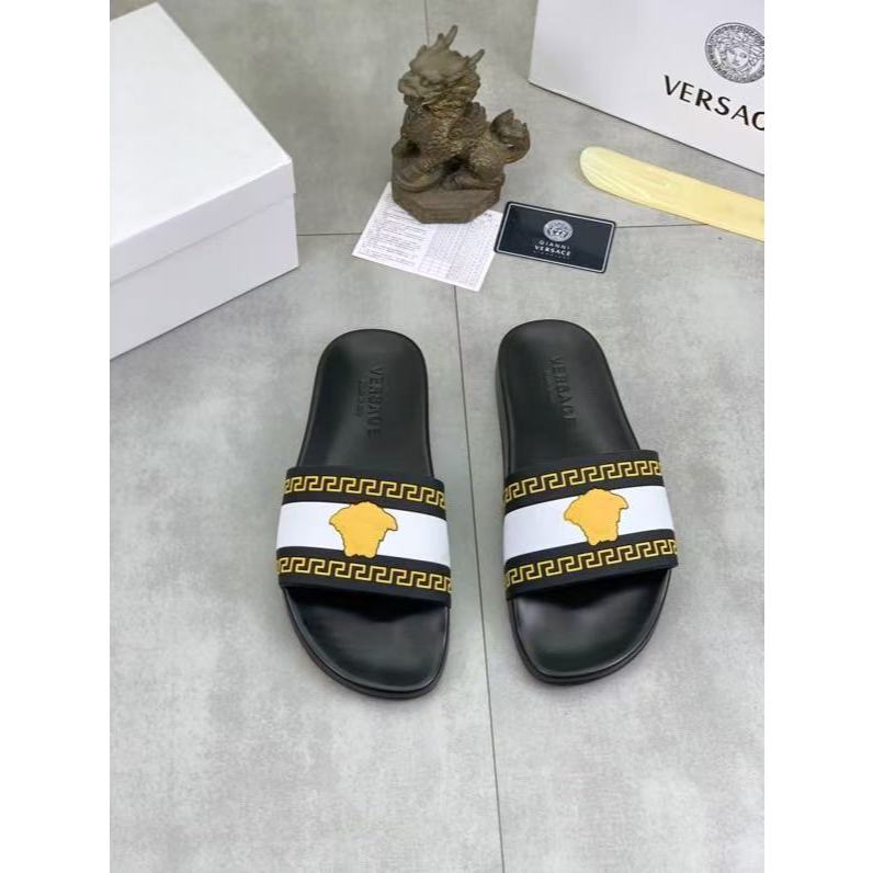 Versace sepatu pria baru biasa, sandal, sepatu pantai, sepatu dalam