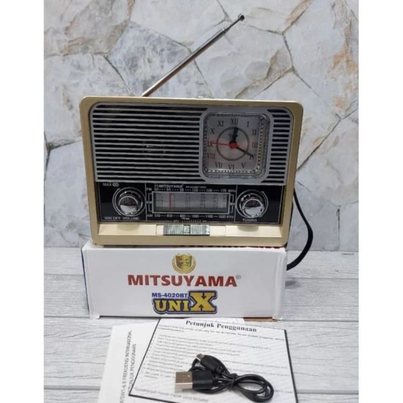 Radio MITSUYAMA MS-4020BT UNIX RADIO USB SLOT BT-connect Senter LED Lampu LED