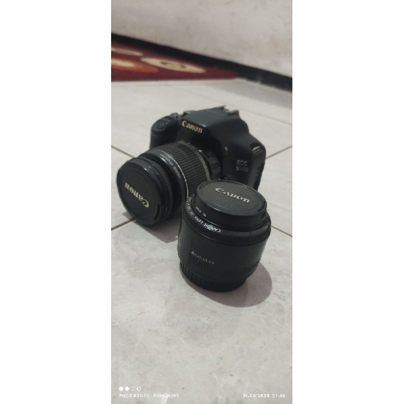 canon 550D lensa kit + lensa fix 58mm 1:1.8