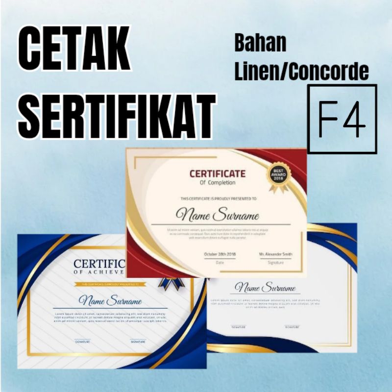 

CETAK SERTIFIKAT PIAGAM F4