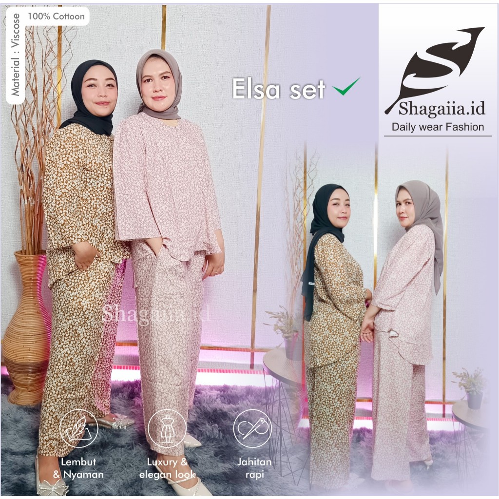elsha set katun rayon premium,setelan rayon viscose,setelan katun rayon motif
