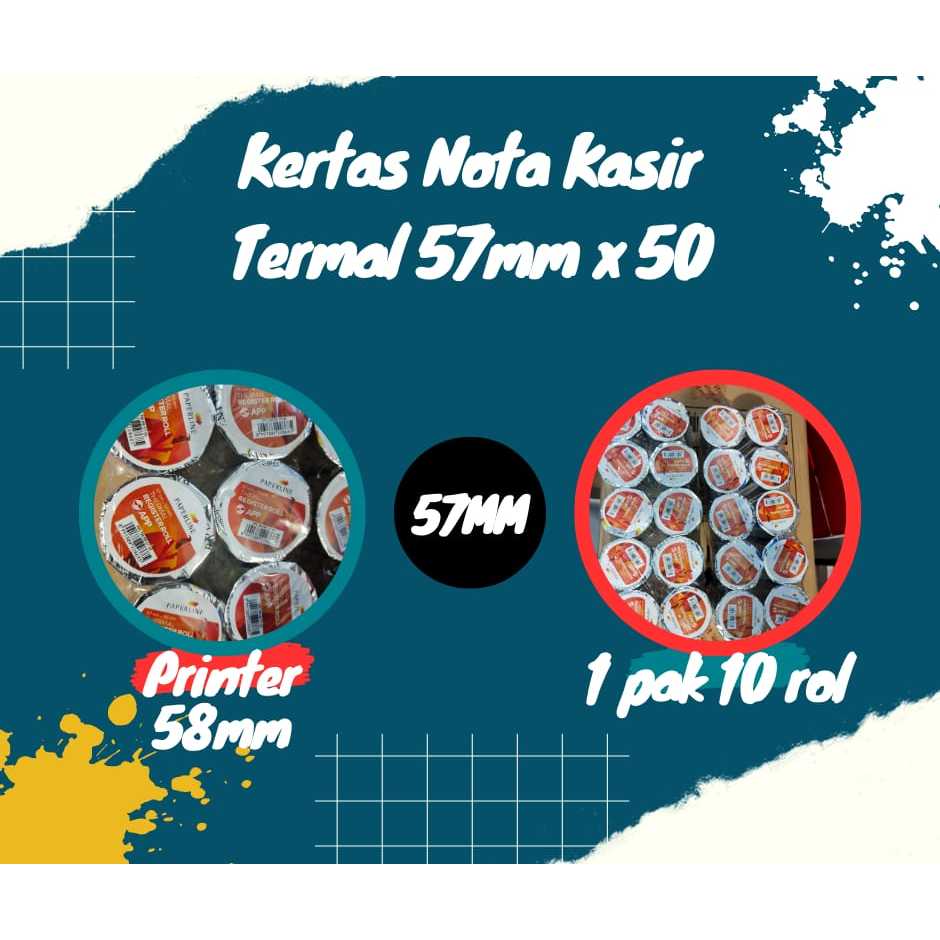 

Kertas NOTA Kasir Paperline 57x50 Untuk Printer Kasir 58mm | Kertas PRINTER Kasir Otani 57 x 47