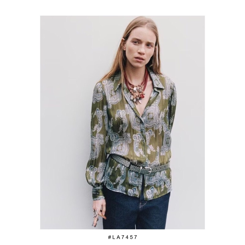 LA7457 - Green Retro Pattern | Shirt Kemeja