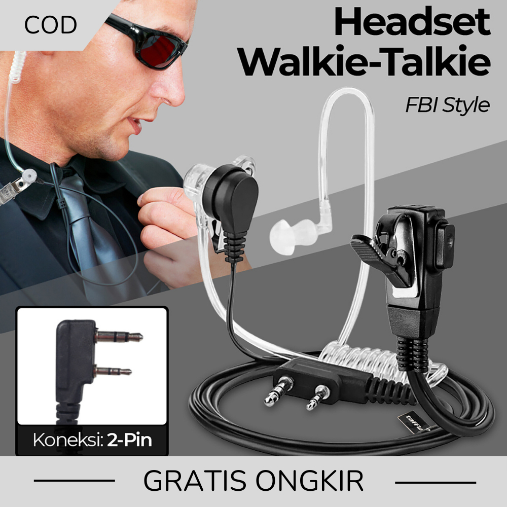 Headset HT WLN FBI Tube Spiral paspampres WLAN Earphone earphone HT FBI style cocok untuk HT BAOFENG