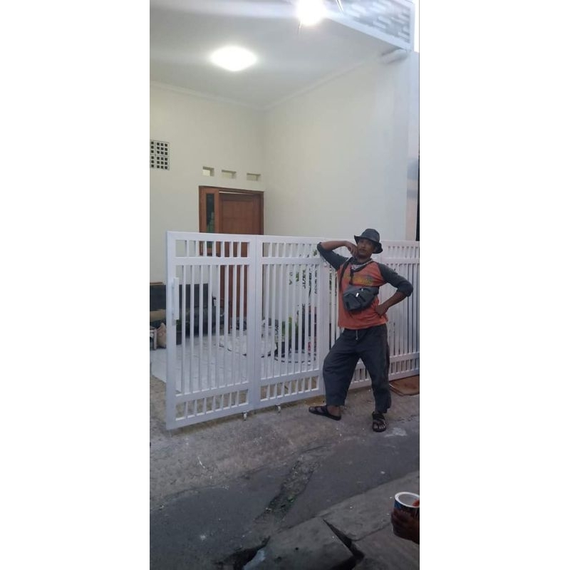 pagar lipat besi hollo galvanis