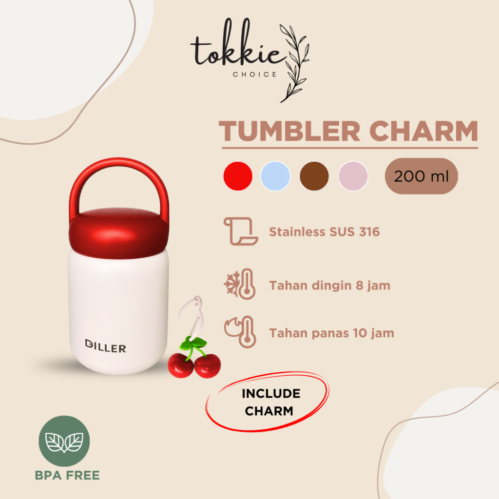 Tokkie Tumbler Air Minum Tumbler Stainless SUS 316 / Tumbler Kopi Tumbler Teh Tumbler 200 ml Tumbler