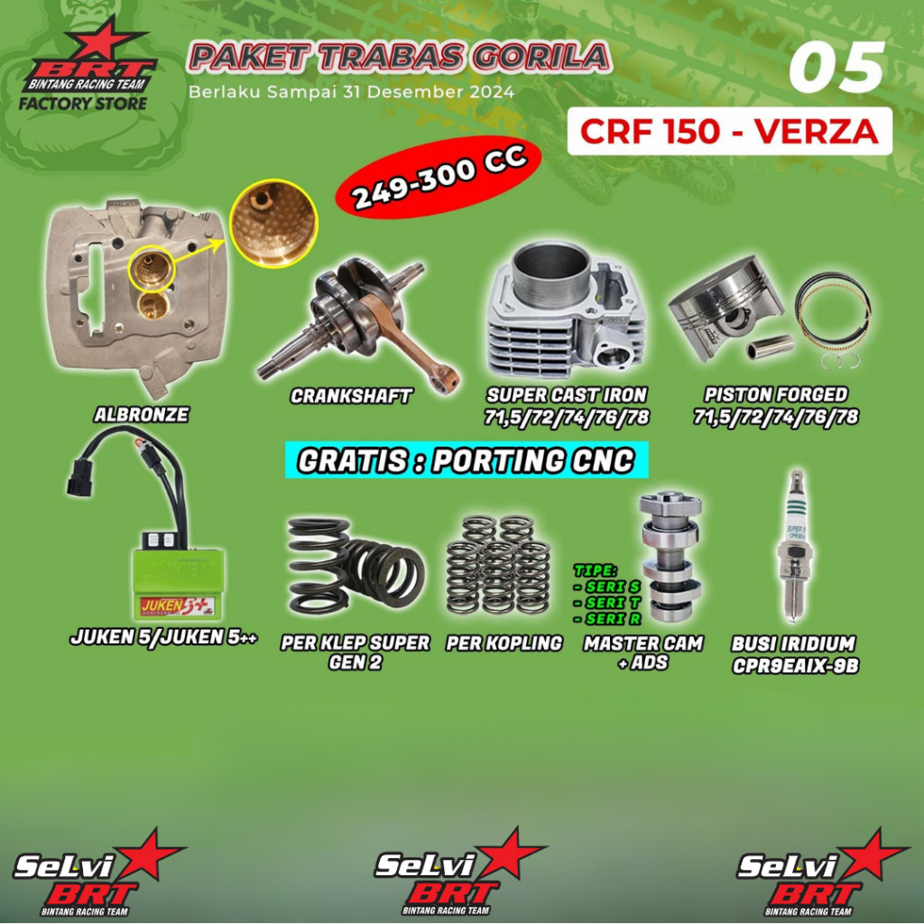 PAKET TRABAS BLOK CAST IRON SET PISTON 71.5 72 74 76 78 HEAD ALBRONZE PORTING CNC KRUK AS BUSI IRIDI