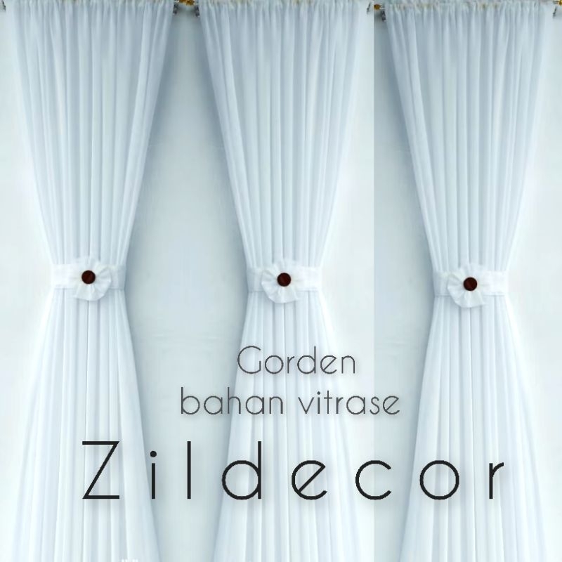Gorden Jendela kupu Kupu Gorden Vitrase Lapisan dalaman Motif polos