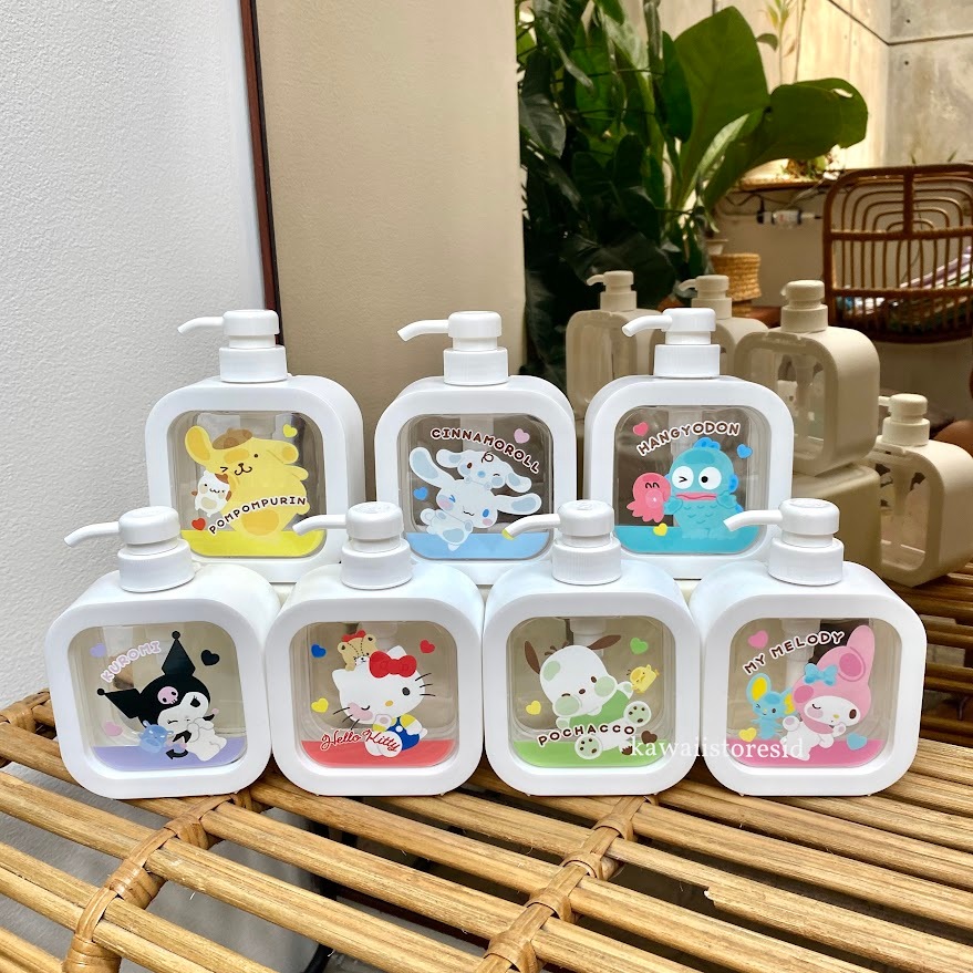 Dispenser Pump Sanrio Kuromi Cinnamoroll Melody Hangyodon Pompompurin Hello Kitty Tempat Sabun Cair 