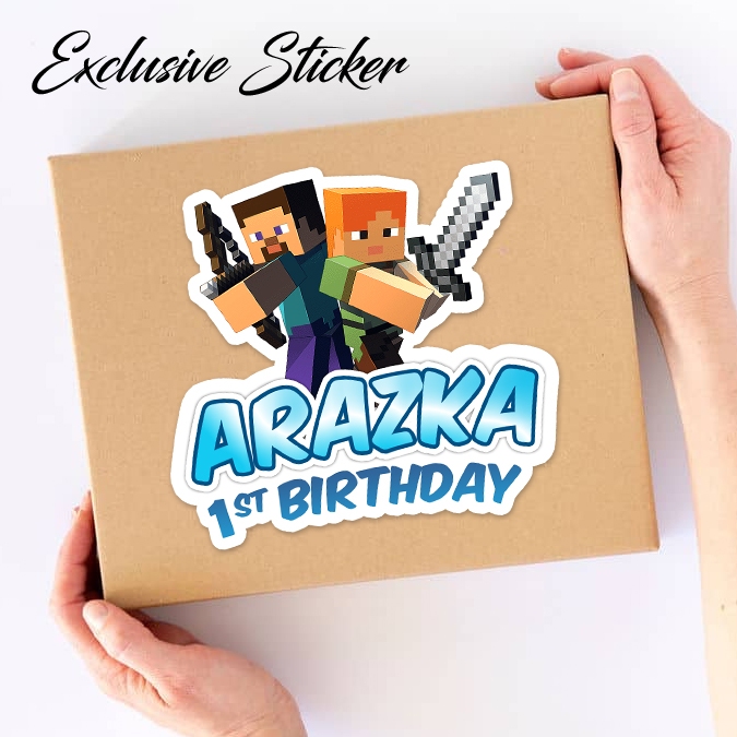 

50 Stiker / Sticker Minecraft 2-1 Ulang Tahun / Ultah / Birthday
