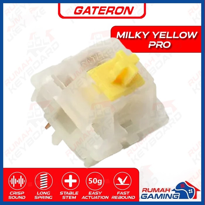 GATERON - Switch - Milky Yellow - 5 PIN - 50g - PCB Mount - Linear
