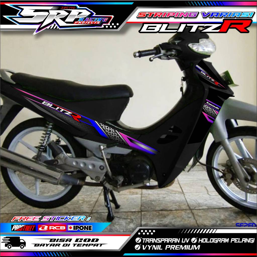 STRIPING VARIASI KAWASAKI BLITZ R / STICKER LIST MOTOR KAWASAKI BLITZ R