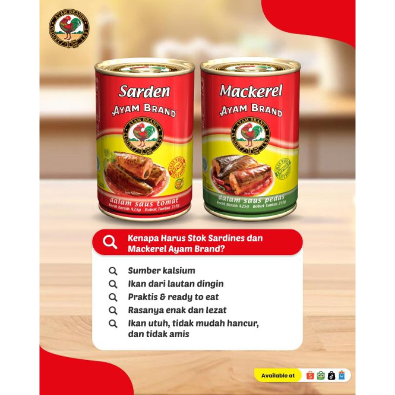 

Ayam brend Sarden / Mackerel
