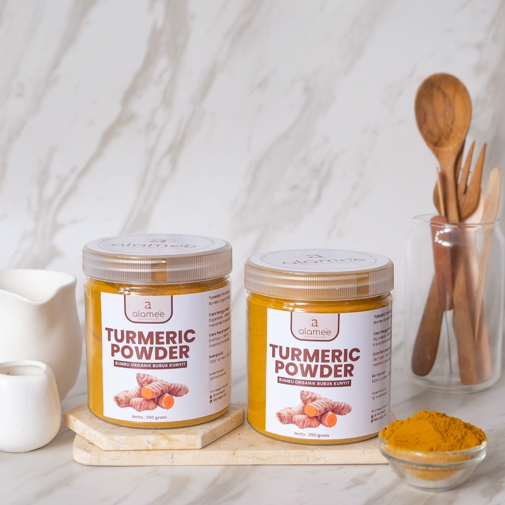 

ALAMEE Kunyit Bubuk Murni Turmeric Powder Ground Bumbu Dapur Instan Organik Tanpa Campuran 250gr