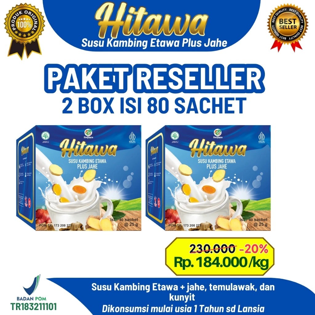 

[PAKET RESELLER] HITAWA SACHET 2 BOX isi 80 sachet