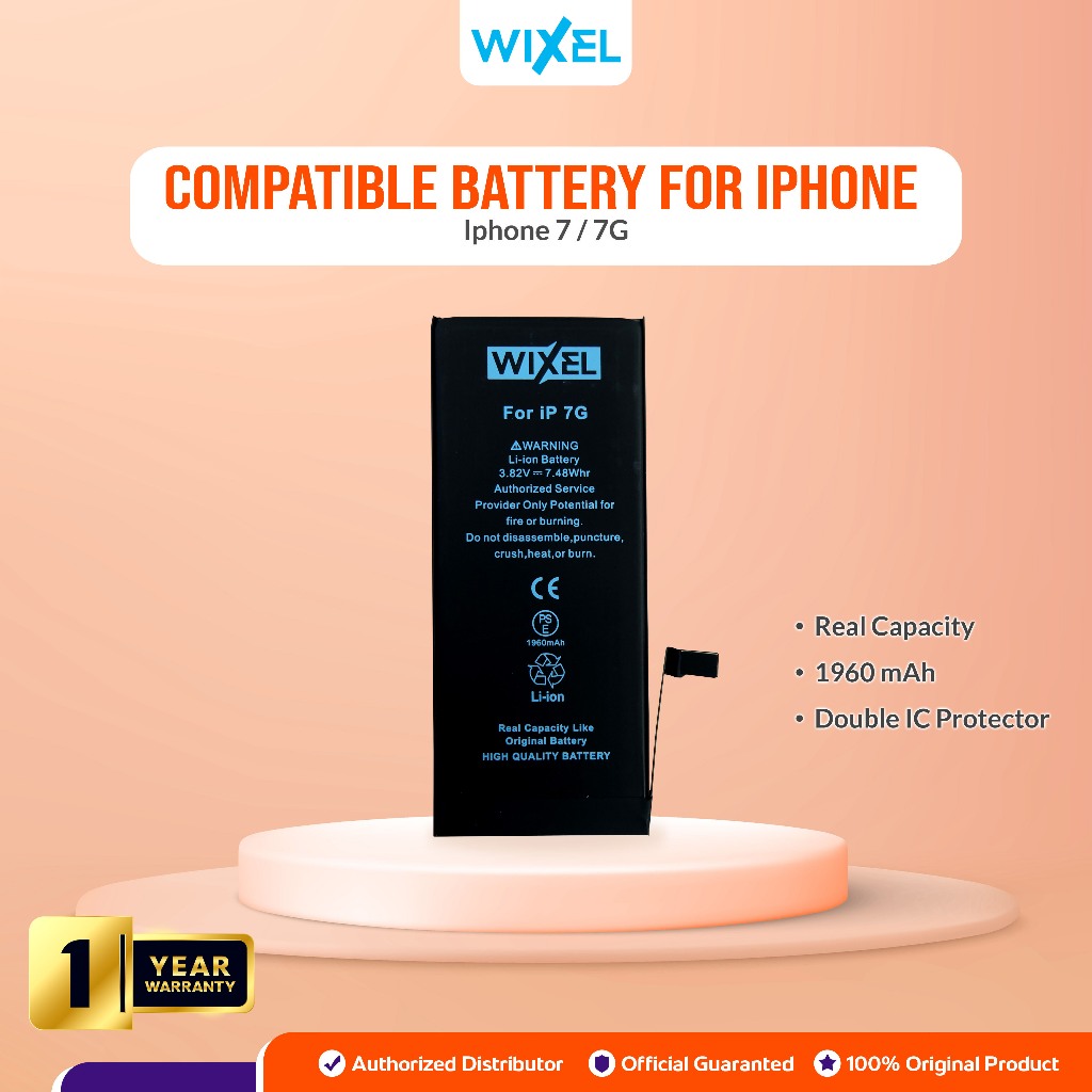 IYAN WIXEL ORIGINAL Baterai Iphone 7 7G Batre Batrai Battery Dual Double Power HP Handphone Apple Ip