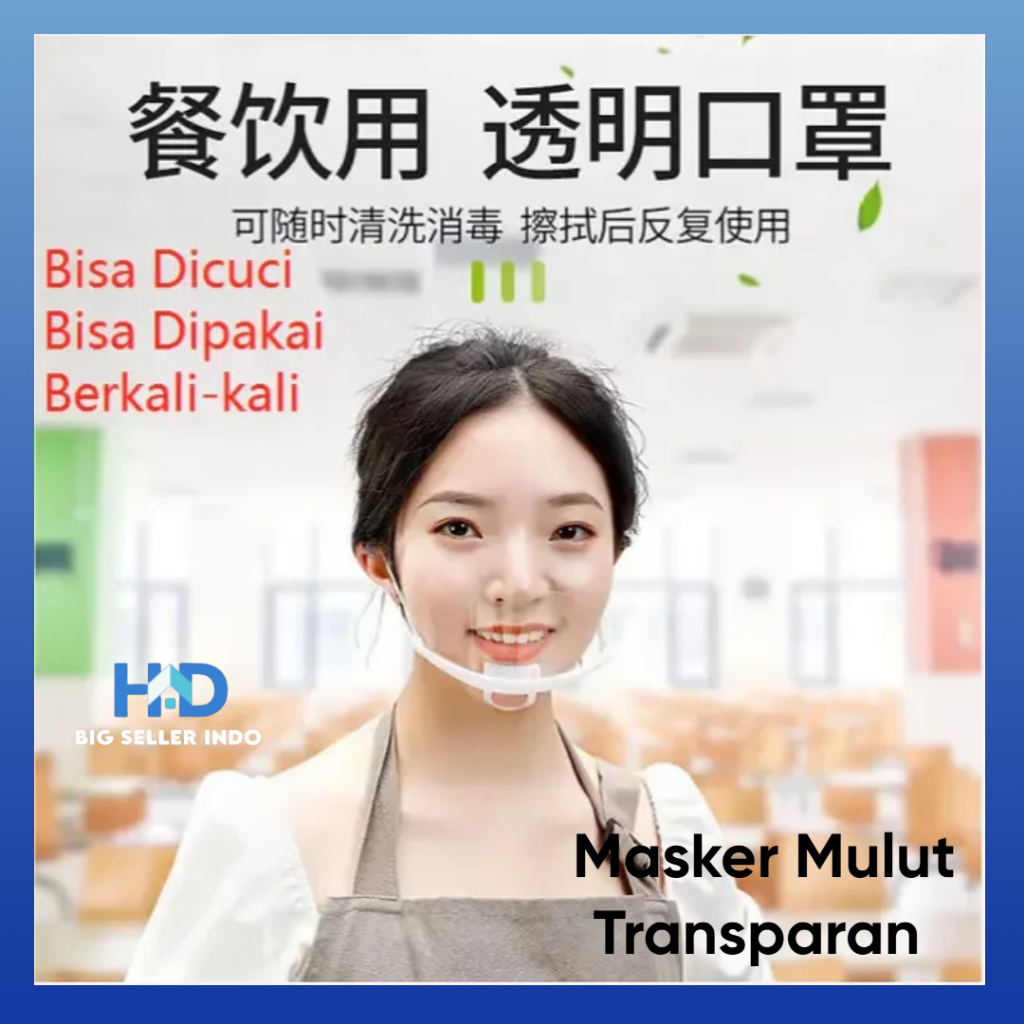 BS Masker Mulut Transparan Masker Penutup Mulut Transparant Masker kitchen Masker Masak Bening Maske