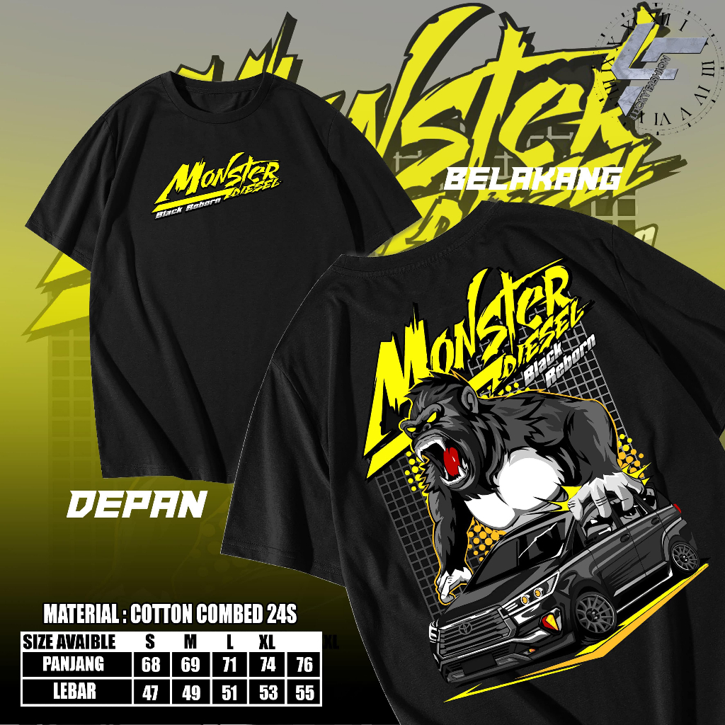 KAOS MONSTER DIESEL  TSHIRT OTOMOTIF CUMI DARAT DIESEL ENGIN POWER GANK