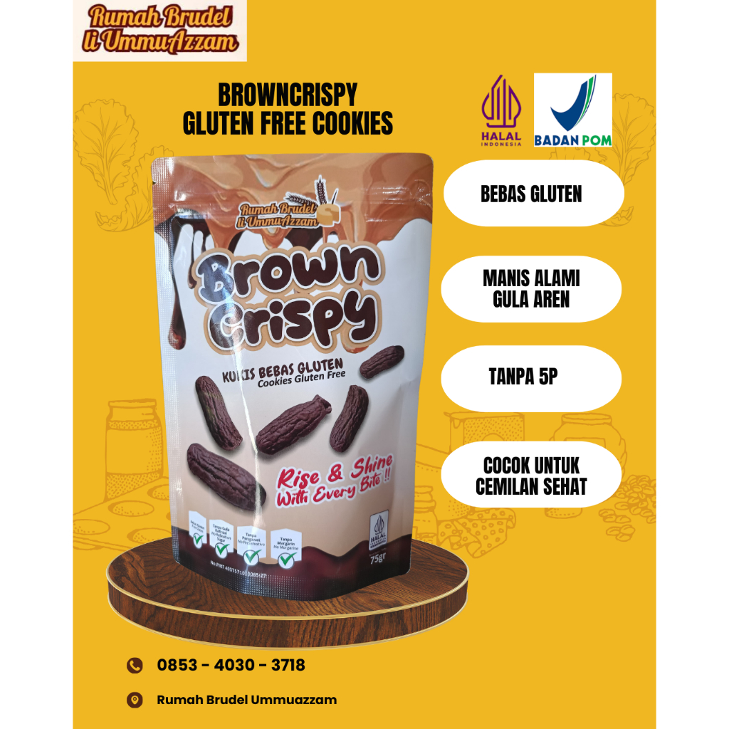 

Browncrispy (65g) - Gluten Free Cookies - Healthy - Cemilan sehat