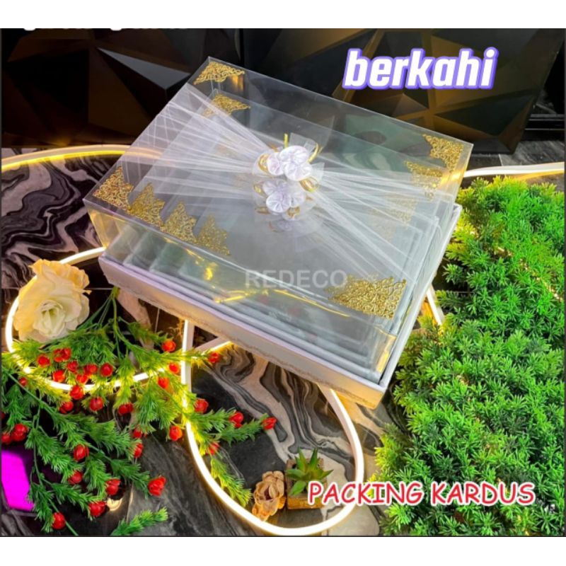 

Kotak Parsel Hantaran Pernikahan Dan Lamaran 1 Box Isi 4 Komplet Mika Hias Tile Dan Pita