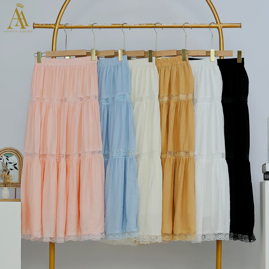 Grace Layered Skirt - Rok Katbol Panjang - Rok Panjang Wanita - Korean Skirt - Rok Susun Maxi