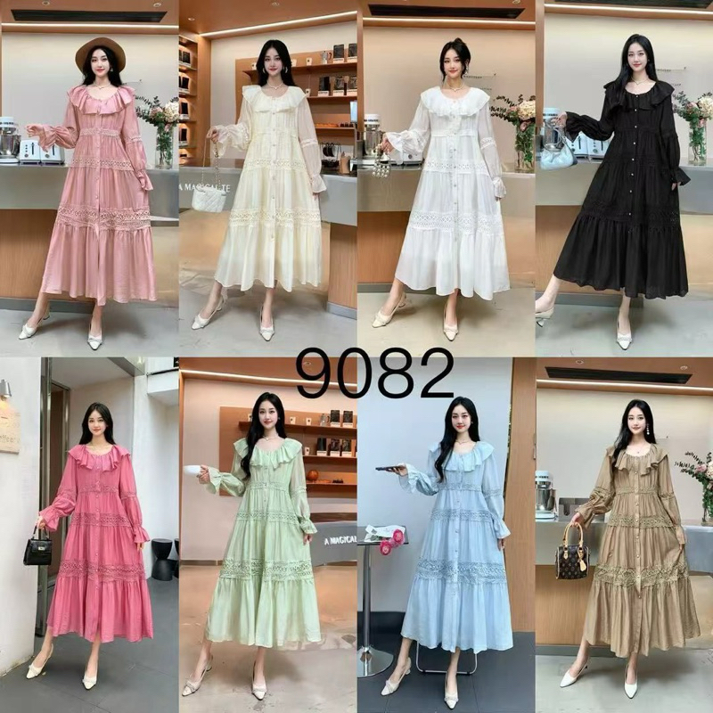 9082 Dress Gamis Guangzhou Wanita Import