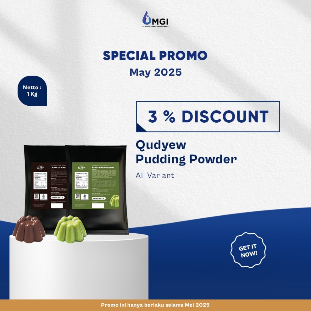 

Mutiaragemilangbandung Qudyew Pudding Sutra Makanan Snack Agar Silky Pudding Powder - Cemilan Bubuk Puding Sutera 1kg