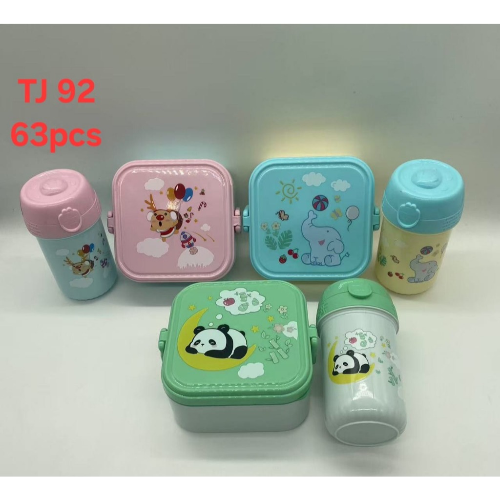 1 SET Kotak Makan + Tumbler Anak / Lunch Box / Tempat Makan Anak Motif / Souvenir Ulang Tahun