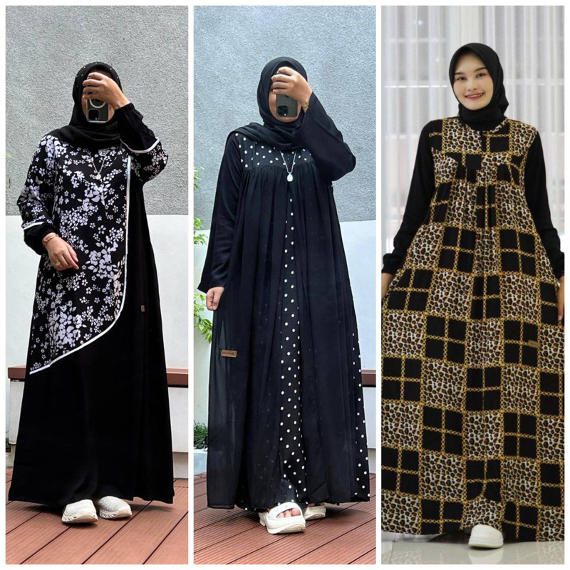 NADHEEFA STORE ((DRESS SERIES HITAM)) READY SIAP KIRIM