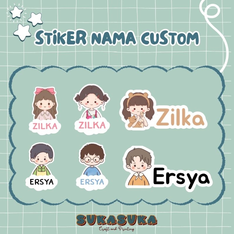 

Stiker Nama Custom / stiker nama waterproof / stiker vinyl matte / stiker nama lucu / BOY OR GIRL