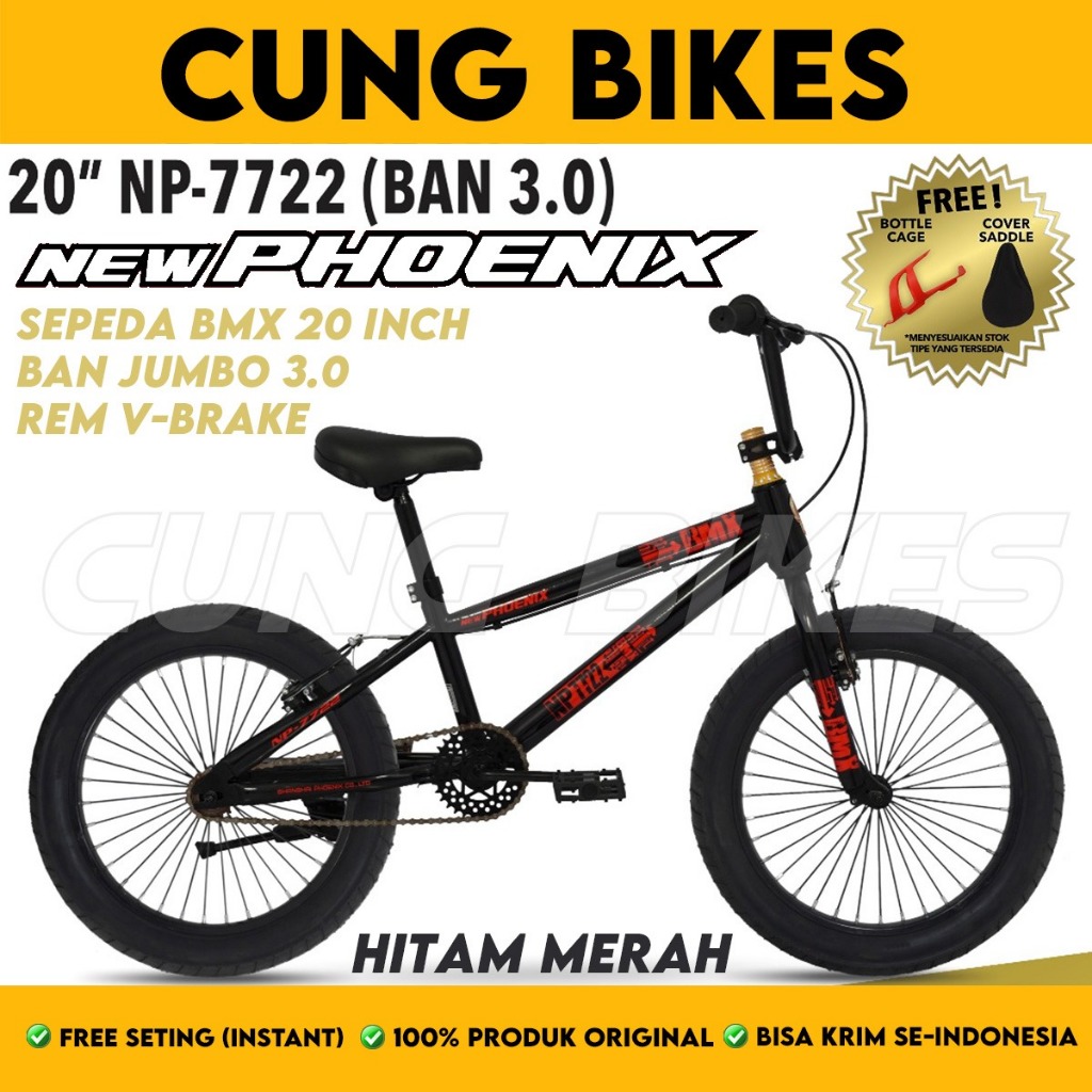 4ds Sepeda Anak BMX PHOENIX NP 7722 Ukuran 20 Inch Usia 8-10 Thn Banyak Bonus