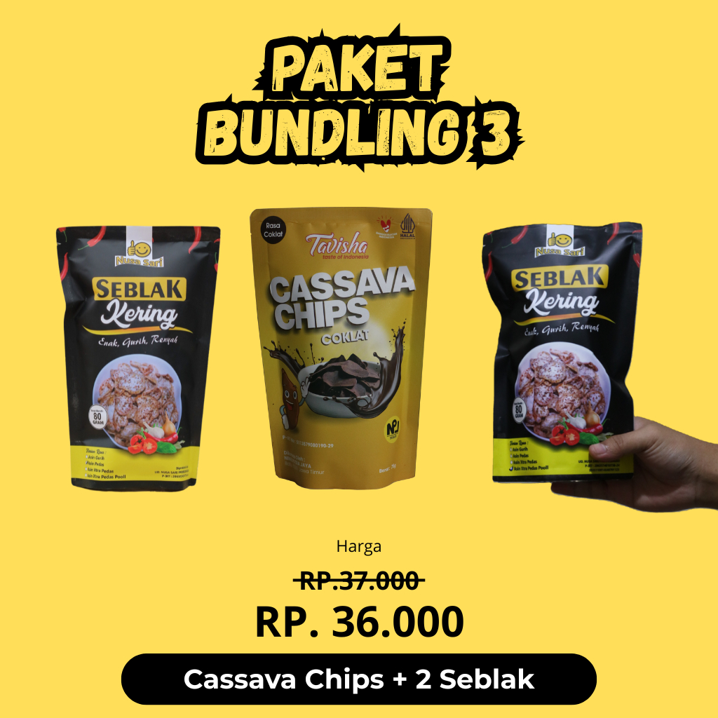 

HEMAT PAKET BUNDLING 3 CASSAVA SEBLAK MAKARONI