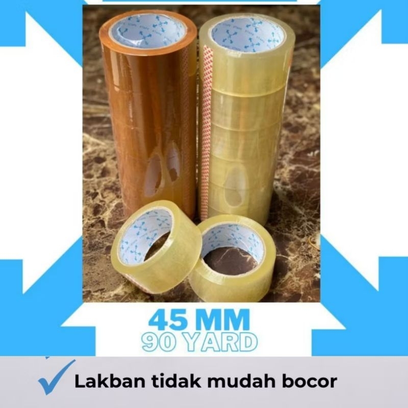 

6 Rol Lakban Kuning 45 mm 90 Yard Best Quality