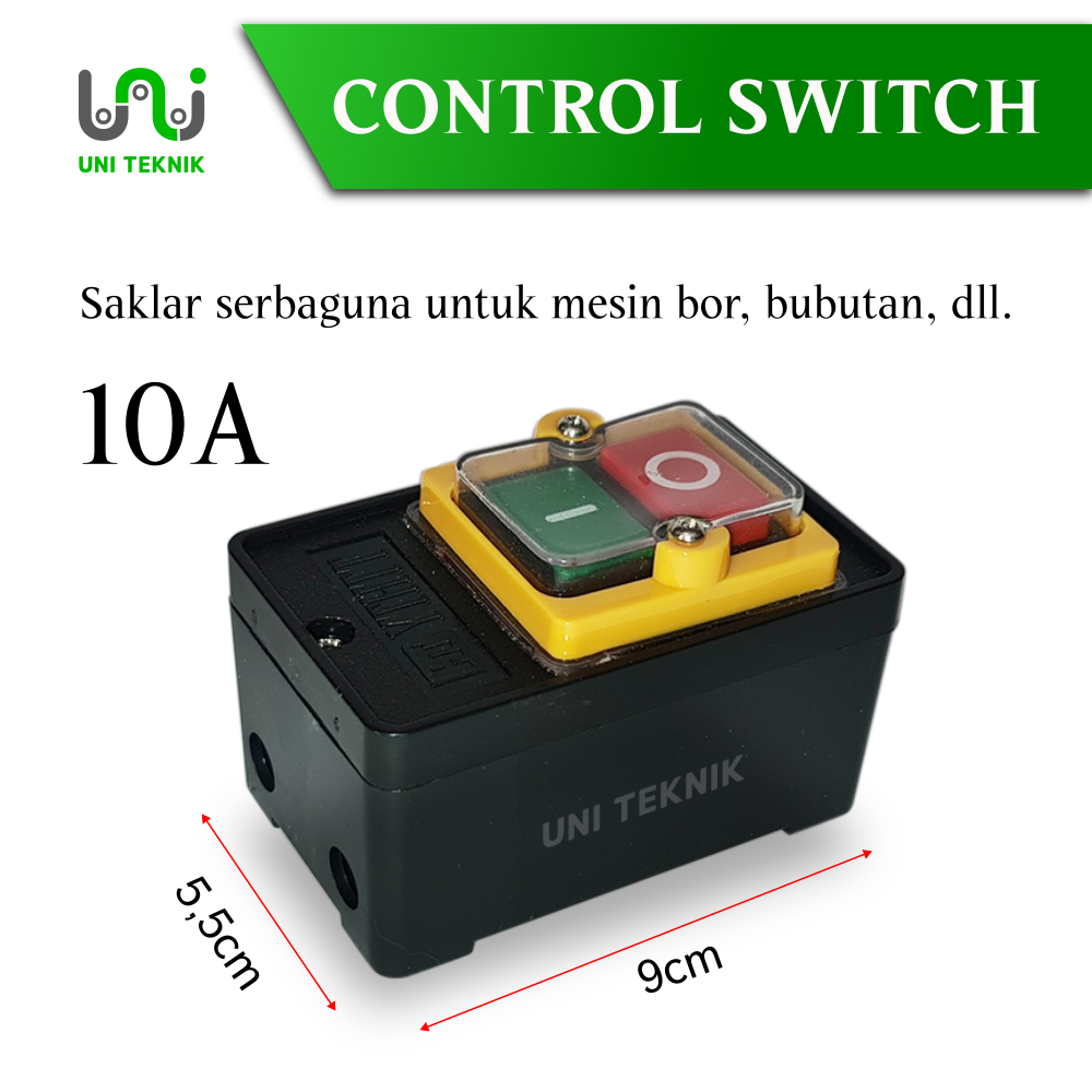 Saklar / Control Switch / tombol ON-OFF mesin industri, 3 way, cocok untuk bor duduk 16mm