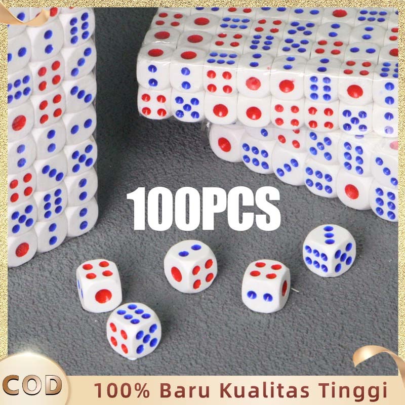 12mm 13mm Dadu Plastik Dadu Nomor Titik Dadu Mainan Board Game Dadu Kecil 100pcs