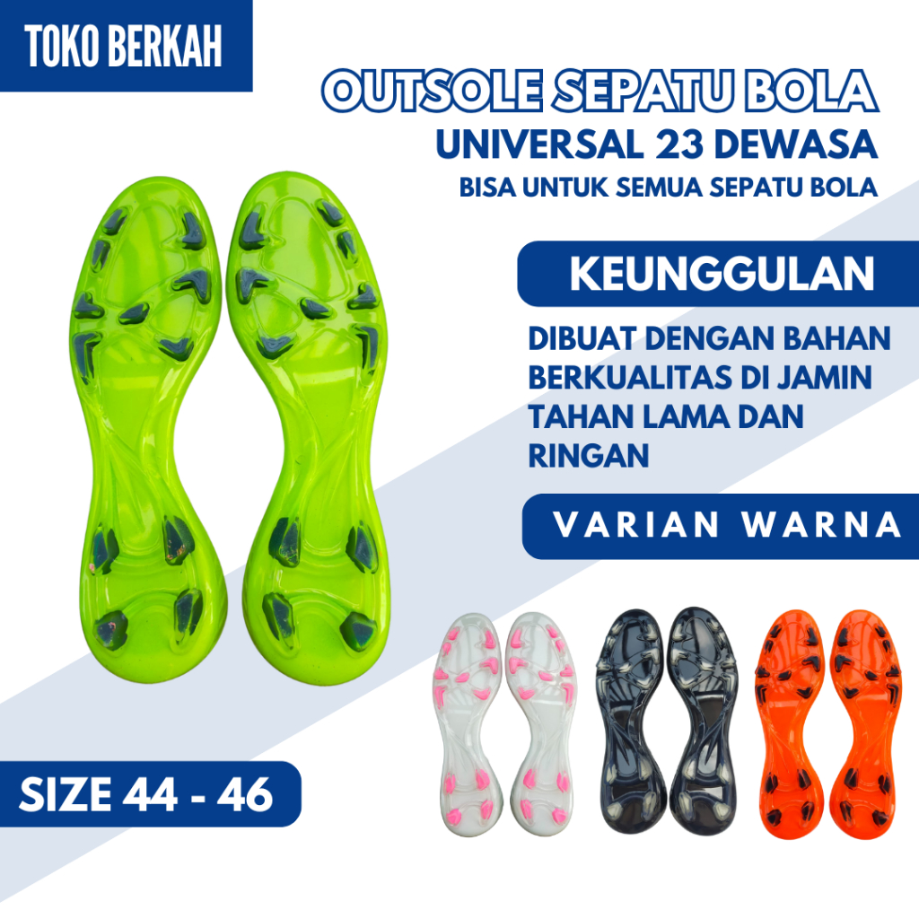 Outsole Sepatu Bola Dewasa UNV 23 Ukuran 45-46 Kuat & Tahan Lama